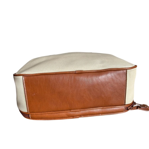 Canvas & Faux Leather Satchel Bag - Picture 8 of 14